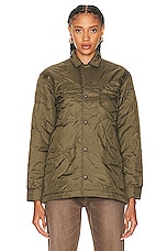 Sky High Farm Workwear Unisex Heidi Bivens Logo Quilted Shirt Woven in GREEN, view 2, click to view large image.