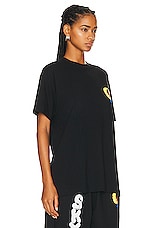 Sky High Farm Workwear Unisex Perennial Shana Graphic T-shirt Knit in BLACK, view 2, click to view large image.
