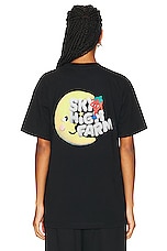 Sky High Farm Workwear Unisex Perennial Shana Graphic T-shirt Knit in BLACK, view 4, click to view large image.