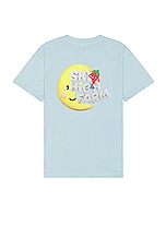Sky High Farm Workwear Unisex Perennial Shana Graphic T-shirt Knit in BLUE, view 1, click to view large image.