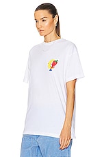 Sky High Farm Workwear Unisex Perennial Shana Graphic T-shirt Knit in WHITE, view 3, click to view large image.
