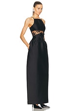 Shushu/Tong Lace Splicing Long Dress in black, view 2, click to view large image.