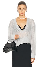 Shushu/Tong V Neck Sweater in grey, view 1, click to view large image.