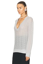 Shushu/Tong V Neck Sweater in grey, view 3, click to view large image.