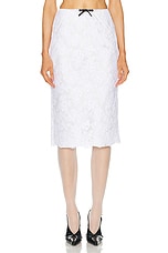 Shushu/Tong Bow Mid Length Skirt in White, view 1, click to view large image.