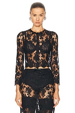 Shushu/Tong Lace Round Neck Top in black, view 1, click to view large image.