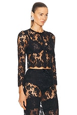 Shushu/Tong Lace Round Neck Top in black, view 2, click to view large image.