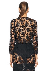 Shushu/Tong Lace Round Neck Top in black, view 3, click to view large image.