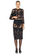 Shushu/Tong Lace Round Neck Top in black, view 4, click to view large image.