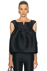 Shushu/Tong Notched Fluffy Sleeveless Top in Black | FWRD