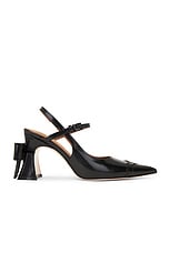 Shushu/Tong Bow Toe Pointed Heels in Black, view 1, click to view large image.