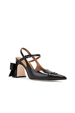 Shushu/Tong Bow Toe Pointed Heels in Black, view 2, click to view large image.