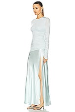 SIR. Alessia Draped Gown in Ice Blue, view 3, click to view large image.