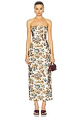 SIR. Eleanora Column Midi Dress in Viola Print, view 1, click to view large image.