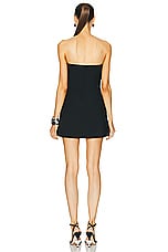 SIR. Leonardo Pleated Mini Dress in Black, view 4, click to view large image.