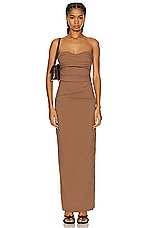 SIR. Alba Strapless Gown in Mocha, view 1, click to view large image.