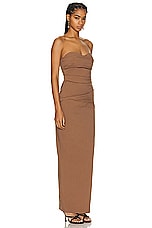 SIR. Alba Strapless Gown in Mocha, view 2, click to view large image.