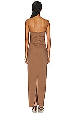 SIR. Alba Strapless Gown in Mocha, view 3, click to view large image.