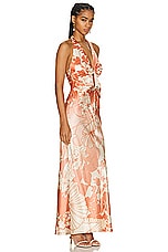 SIR. Como Twist Midi Dress in Paradiso Print, view 2, click to view large image.