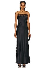 SIR. Aries Lace Slip Dress in Black, view 2, click to view large image.