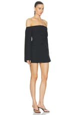 SIR. Sandrine Tailored Mini Dress in Black, view 2, click to view large image.