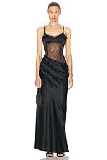 SIR. Dunya Draped Gown in Black, view 1, click to view large image.
