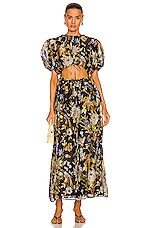 green emerald velvet dress Isadora Floral Smocked Dress main image 0