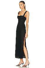 SIR. Bettina Midi Dress in Black, view 3, click to view large image.