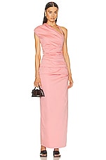 SIR. Giacomo Gathered Gown in Pink, view 1, click to view large image.