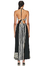SIR. Linocut Beaded Halter Maxi Dress in Ligne, view 4, click to view large image.