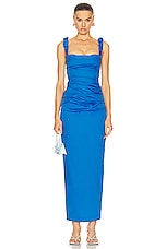 SIR. Azul Balconette Gown in Cobalt, view 1, click to view large image.