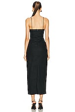 SIR. Noemi Balconette Midi Dress in Black, view 3, click to view large image.
