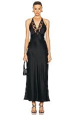 SIR. Aries Halter Gown in Black, view 1, click to view large image.