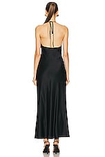 SIR. Aries Halter Gown in Black, view 3, click to view large image.