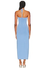 SIR. Salvador Beaded Halter Dress in Cornflower Blue, view 4, click to view large image.