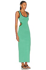 SIR. Salvador Cut Out Dress in Emerald, view 2, click to view large image.