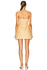 SIR. Antonia Beaded Mini Dress in Light Tan, view 3, click to view large image.