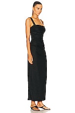 SIR. Antonia Beaded Midi Dress in Black, view 2, click to view large image.