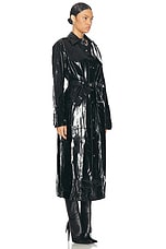 SIR. Midnight Trench Coat in Black, view 3, click to view large image.