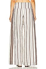SIR. Cannoli Folded Pant in Chocolate Stripe, view 3, click to view large image.