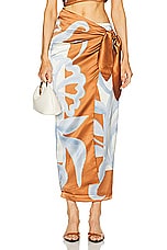 SIR. Sorrento Wrap Skirt in Sciarpa Print, view 1, click to view large image.