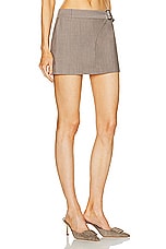 SIR. Leonardo Belted Mini Skirt in Taupe, view 2, click to view large image.