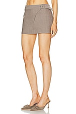 SIR. Leonardo Belted Mini Skirt in Taupe, view 3, click to view large image.