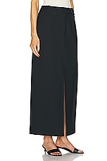 SIR. Leonardo Belted Midi Skirt in Black, view 2, click to view large image.
