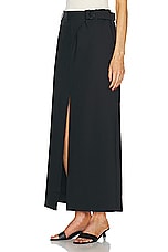 SIR. Leonardo Belted Midi Skirt in Black, view 3, click to view large image.