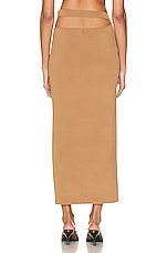 SIR. Nadja Button Midi Skirt in Cinnamon, view 4, click to view large image.