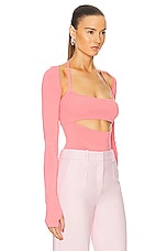 SIR. Lupita Halter Long Sleeve Top in Blossom, view 2, click to view large image.