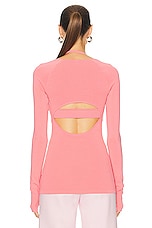 SIR. Lupita Halter Long Sleeve Top in Blossom, view 3, click to view large image.