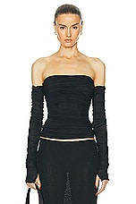 SIR. Jacques Off Shoulder Top in Black, view 1, click to view large image.