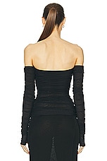 SIR. Jacques Off Shoulder Top in Black, view 3, click to view large image.